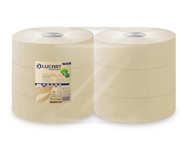 Lucart EcoNeutral 350 Toilettenpapier Maxi Jumbo Recycling, 2-lagig, havanna, 8,9 × 24 cm, Rolle à 1458 Blatt, 350 lfm, Aussen Ø 26 cm, Innen Ø 6,3 cm, Punktprägung - Webstar - Hygiene- und Verbrauchsartikel - Medizin- und Pflegeprodukte - Kiosk- und Shopartikel - Fun Food Service - Schweiz - Articles d’hygiène et consommables - Produits médicaux et de soins - Produits de kiosque et de magasin - Fun Food Service - Suisse