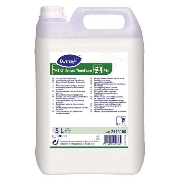 TASKI Jontec Timesaver F2n Hochglanz-Dispersion weiss, flüssig, pH: 8, 5 Liter, gebrauchsfertig - Webstar - Hygiene- und Verbrauchsartikel - Medizin- und Pflegeprodukte - Kiosk- und Shopartikel - Fun Food Service - Schweiz - Articles d’hygiène et consommables - Produits médicaux et de soins - Produits de kiosque et de magasin - Fun Food Service - Suisse