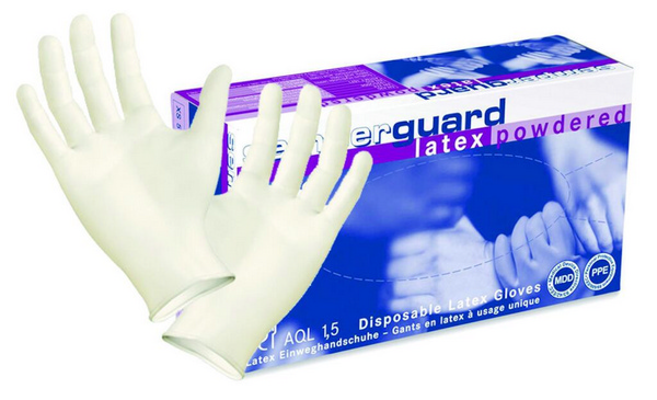 Semperguard Einweghandschuhe Latex, weiss, puderfrei, Grösse M - Webstar - Hygiene- und Verbrauchsartikel - Medizin- und Pflegeprodukte - Kiosk- und Shopartikel - Fun Food Service - Schweiz - Articles d’hygiène et consommables - Produits médicaux et de soins - Produits de kiosque et de magasin - Fun Food Service - Suisse