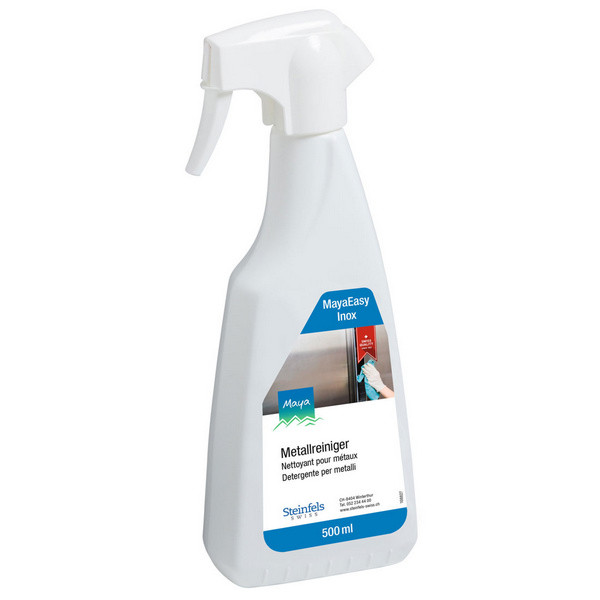Maya Easy Inox Edelstahlreiniger charakteristischer Geruch, farblos, flüssig, 500 ml, gebrauchsfertig, mit Sprühkopf - Webstar - Hygiene- und Verbrauchsartikel - Medizin- und Pflegeprodukte - Kiosk- und Shopartikel - Fun Food Service - Schweiz - Articles d’hygiène et consommables - Produits médicaux et de soins - Produits de kiosque et de magasin - Fun Food Service - Suisse
