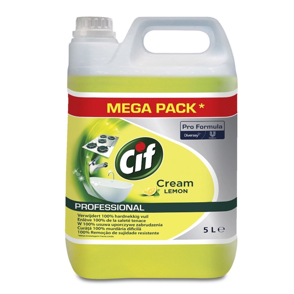Cif Professional Cream Lemon Allzweckreiniger Zitrusduft, gelb, cremig, pH: 10, 5 Liter, gebrauchsfertig - Webstar - Hygiene- und Verbrauchsartikel - Medizin- und Pflegeprodukte - Kiosk- und Shopartikel - Fun Food Service - Schweiz - Articles d’hygiène et consommables - Produits médicaux et de soins - Produits de kiosque et de magasin - Fun Food Service - Suisse