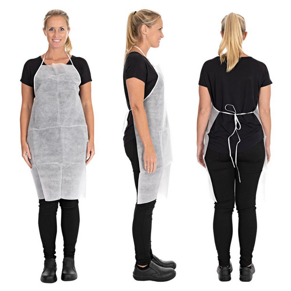 HYGOSTAR Latzschürze PP-Vlies, einweg, 90 × 70 cm, 40 g/m², feuchtigkeitsabweisend, weiss - Webstar - Hygiene- und Verbrauchsartikel - Medizin- und Pflegeprodukte - Kiosk- und Shopartikel - Fun Food Service - Schweiz - Articles d’hygiène et consommables - Produits médicaux et de soins - Produits de kiosque et de magasin - Fun Food Service - Suisse