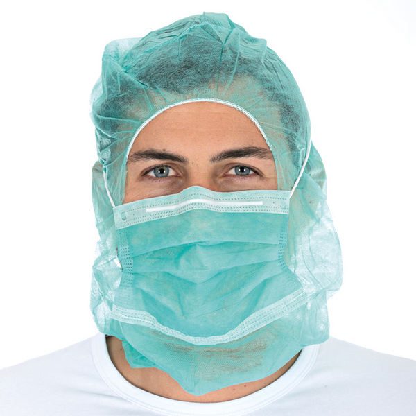 HYGOSTAR Astrohaube mit Mundschutz PP-Vlies, 2-lagig, grün - Webstar - Hygiene- und Verbrauchsartikel - Medizin- und Pflegeprodukte - Kiosk- und Shopartikel - Fun Food Service - Schweiz - Articles d’hygiène et consommables - Produits médicaux et de soins - Produits de kiosque et de magasin - Fun Food Service - Suisse