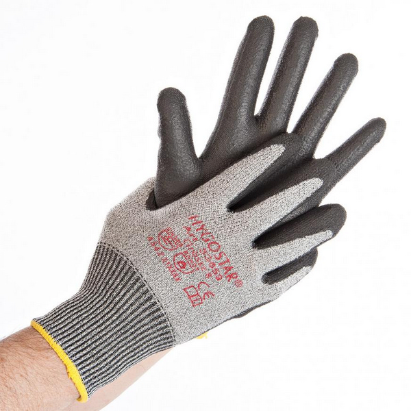 HYGOSTAR CUT SAFE Schnittschutz Handschuhe aus Spezialfaser, grau/schwarz, PU beschichtet, Gr. XL - Webstar - Hygiene- und Verbrauchsartikel - Medizin- und Pflegeprodukte - Kiosk- und Shopartikel - Fun Food Service - Schweiz - Articles d’hygiène et consommables - Produits médicaux et de soins - Produits de kiosque et de magasin - Fun Food Service - Suisse