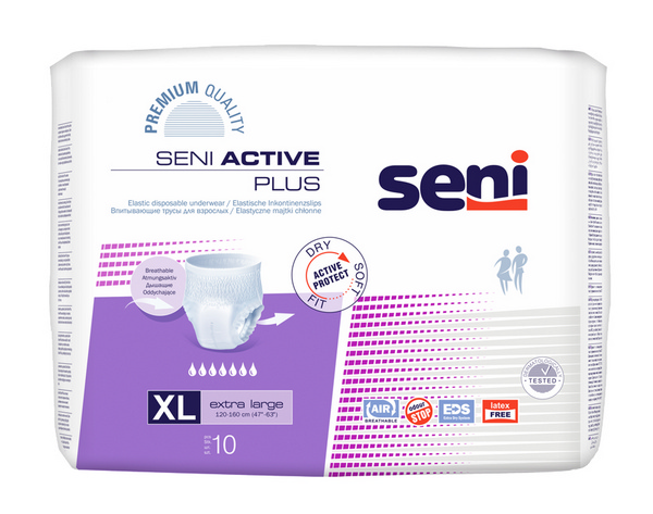 Seni Active Plus X-Large atmungsaktive elastische Inkontinenzslips, 6 × 10 Stück - Webstar - Hygiene- und Verbrauchsartikel - Medizin- und Pflegeprodukte - Kiosk- und Shopartikel - Fun Food Service - Schweiz - Articles d’hygiène et consommables - Produits médicaux et de soins - Produits de kiosque et de magasin - Fun Food Service - Suisse