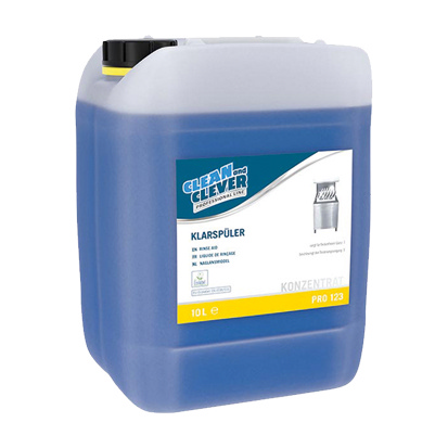 CLEAN and CLEVER Klarspüler PRO 123 blau, flüssig, pH: 1,7, umweltschonend, alkoholhaltig, 10 Liter, Konzentrat - Webstar - Hygiene- und Verbrauchsartikel - Medizin- und Pflegeprodukte - Kiosk- und Shopartikel - Fun Food Service - Schweiz - Articles d’hygiène et consommables - Produits médicaux et de soins - Produits de kiosque et de magasin - Fun Food Service - Suisse