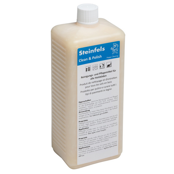 Steinfels Clean & Polish Wischpflegemittel seifiger Geruch, weiss, flüssig, pH: 9, 1 Liter, Konzentrat - Webstar - Hygiene- und Verbrauchsartikel - Medizin- und Pflegeprodukte - Kiosk- und Shopartikel - Fun Food Service - Schweiz - Articles d’hygiène et consommables - Produits médicaux et de soins - Produits de kiosque et de magasin - Fun Food Service - Suisse