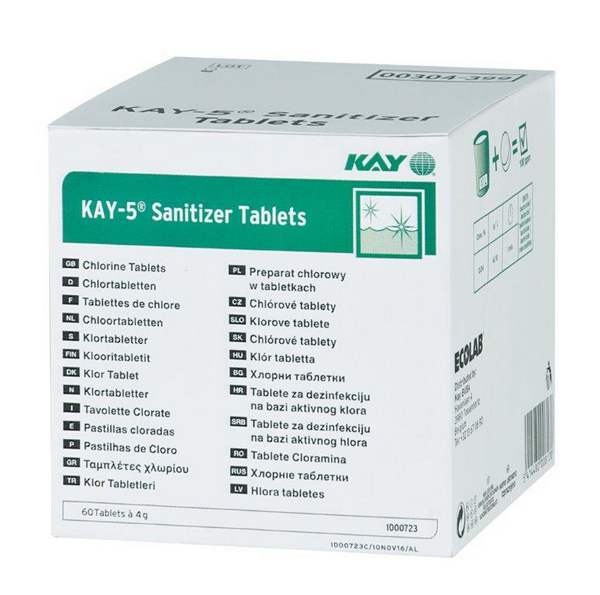 KAY-5 Sanitizer Chlortabletten weisslich, Tablette, pH: 4 - 6, chlorhaltig, 4 g, 4 × 60 - Webstar - Hygiene- und Verbrauchsartikel - Medizin- und Pflegeprodukte - Kiosk- und Shopartikel - Fun Food Service - Schweiz - Articles d’hygiène et consommables - Produits médicaux et de soins - Produits de kiosque et de magasin - Fun Food Service - Suisse