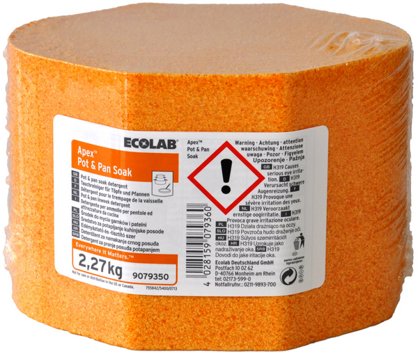 Apex Pot & Pan Soak Tauchreiniger Zitrusduft, orange, fest, pH: 10,8 - 11,3, 2,27 kg, Konzentrat, über Dosiergerät - Webstar - Hygiene- und Verbrauchsartikel - Medizin- und Pflegeprodukte - Kiosk- und Shopartikel - Fun Food Service - Schweiz - Articles d’hygiène et consommables - Produits médicaux et de soins - Produits de kiosque et de magasin - Fun Food Service - Suisse