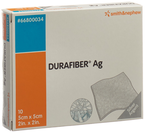 Durafiber Ag gelbildende Wundauflage mit Silber, 5 x 5 cm - Webstar - Hygiene- und Verbrauchsartikel - Medizin- und Pflegeprodukte - Kiosk- und Shopartikel - Fun Food Service - Schweiz - Articles d’hygiène et consommables - Produits médicaux et de soins - Produits de kiosque et de magasin - Fun Food Service - Suisse