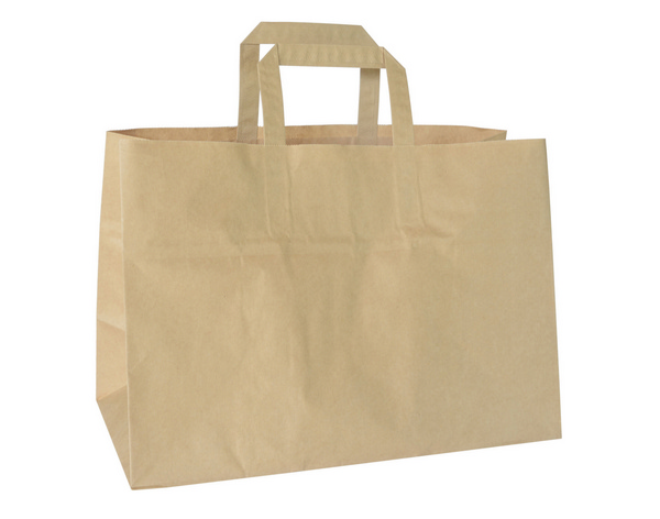 Tragtaschen Take-away Papier, braun, 36 × 17 × 27 cm - Webstar - Hygiene- und Verbrauchsartikel - Medizin- und Pflegeprodukte - Kiosk- und Shopartikel - Fun Food Service - Schweiz - Articles d’hygiène et consommables - Produits médicaux et de soins - Produits de kiosque et de magasin - Fun Food Service - Suisse
