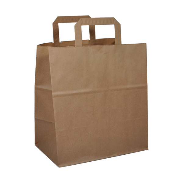 Tragtaschen Kraft-Papier, mit Klotzboden, braun, 28 × 26 + 17 cm, 90 g/m² - Webstar - Hygiene- und Verbrauchsartikel - Medizin- und Pflegeprodukte - Kiosk- und Shopartikel - Fun Food Service - Schweiz - Articles d’hygiène et consommables - Produits médicaux et de soins - Produits de kiosque et de magasin - Fun Food Service - Suisse