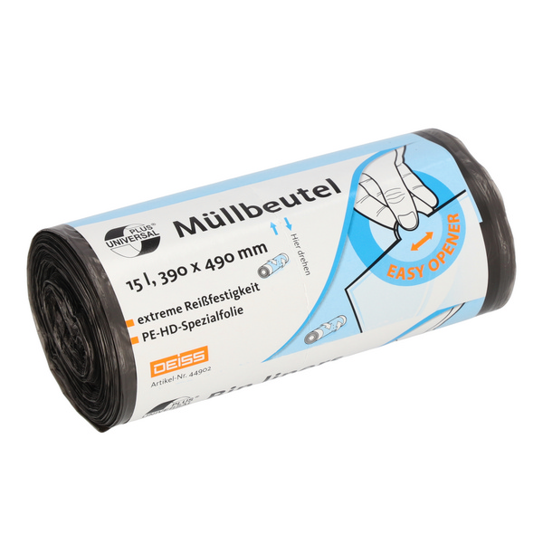 Einlagebeutel Universal ohne Verschlussband 15 Liter, HD-PE, grau, 390 × 490 mm, 0,006 mm, Rolle à 50 Säcke - Webstar - Hygiene- und Verbrauchsartikel - Medizin- und Pflegeprodukte - Kiosk- und Shopartikel - Fun Food Service - Schweiz - Articles d’hygiène et consommables - Produits médicaux et de soins - Produits de kiosque et de magasin - Fun Food Service - Suisse
