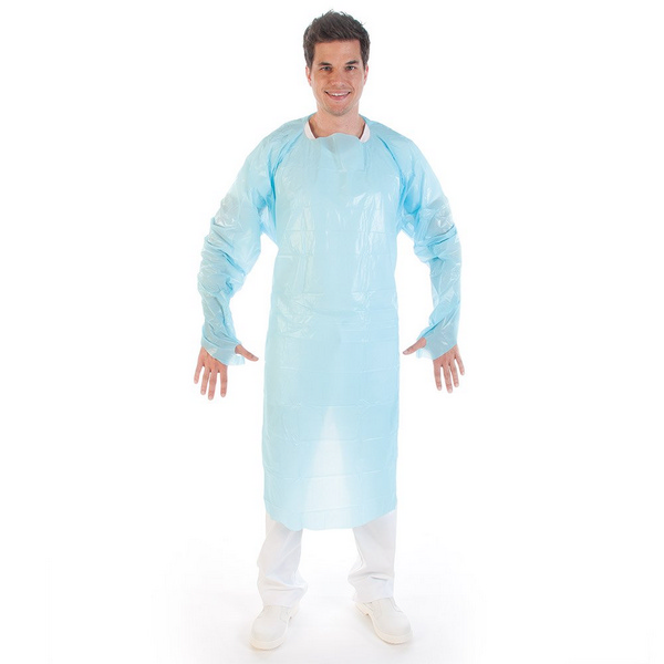 Untersuchungskittel CPE mit Daumenloch blau 140x100cm XXL - Webstar - Hygiene- und Verbrauchsartikel - Medizin- und Pflegeprodukte - Kiosk- und Shopartikel - Fun Food Service - Schweiz - Articles d’hygiène et consommables - Produits médicaux et de soins - Produits de kiosque et de magasin - Fun Food Service - Suisse