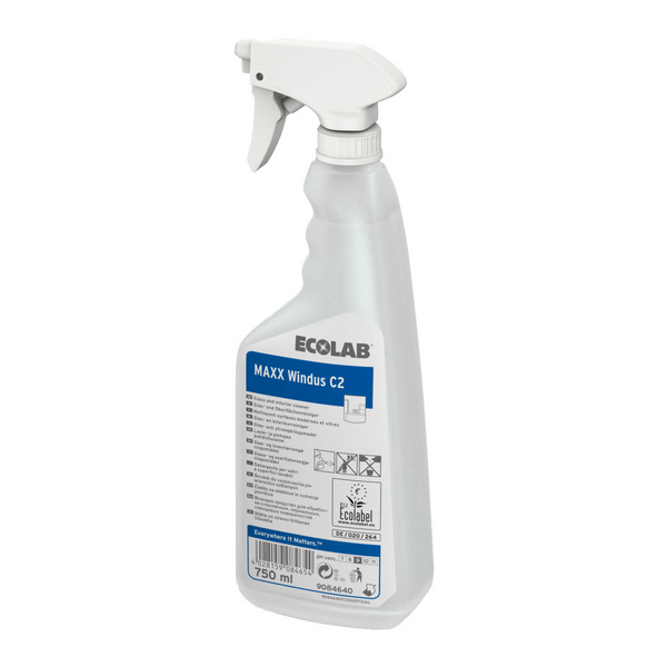 MAXX Windus C2 Glas- und Oberflächenreiniger farblos, flüssig, pH: 8,6 - 9,6, umweltschonend, alkoholhaltig, 750 ml, gebrauchsfertig, mit Sprühkopf - Webstar - Hygiene- und Verbrauchsartikel - Medizin- und Pflegeprodukte - Kiosk- und Shopartikel - Fun Food Service - Schweiz - Articles d’hygiène et consommables - Produits médicaux et de soins - Produits de kiosque et de magasin - Fun Food Service - Suisse