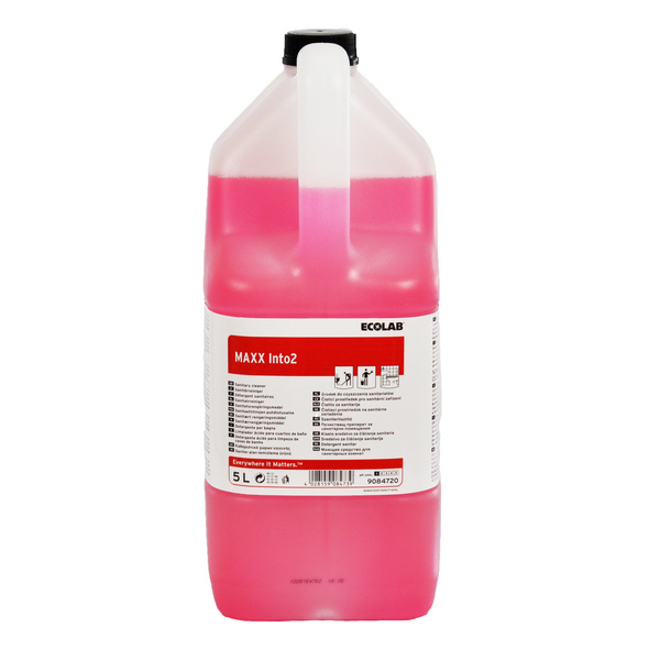 MAXX Into2 Sanitärreiniger rot, flüssig, pH: 0,5 - 1,5, 5 Liter, Konzentrat - Webstar - Hygiene- und Verbrauchsartikel - Medizin- und Pflegeprodukte - Kiosk- und Shopartikel - Fun Food Service - Schweiz - Articles d’hygiène et consommables - Produits médicaux et de soins - Produits de kiosque et de magasin - Fun Food Service - Suisse