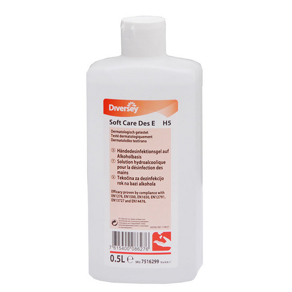 Soft Care Des E Handdesinfektionsmittel unparfümiert, farblos, flüssig, pH: 7, alkoholhaltig, 500 ml - Webstar - Hygiene- und Verbrauchsartikel - Medizin- und Pflegeprodukte - Kiosk- und Shopartikel - Fun Food Service - Schweiz - Articles d’hygiène et consommables - Produits médicaux et de soins - Produits de kiosque et de magasin - Fun Food Service - Suisse