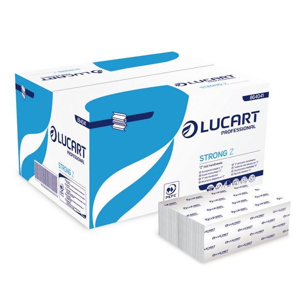 Lucart Strong Z Handtuch Z-Falzung, Zellstoff, 2-lagig, weiss, 22,5 × 24 cm, Tiefe gefaltet 8 cm, 200 Blatt - Webstar - Hygiene- und Verbrauchsartikel - Medizin- und Pflegeprodukte - Kiosk- und Shopartikel - Fun Food Service - Schweiz - Articles d’hygiène et consommables - Produits médicaux et de soins - Produits de kiosque et de magasin - Fun Food Service - Suisse