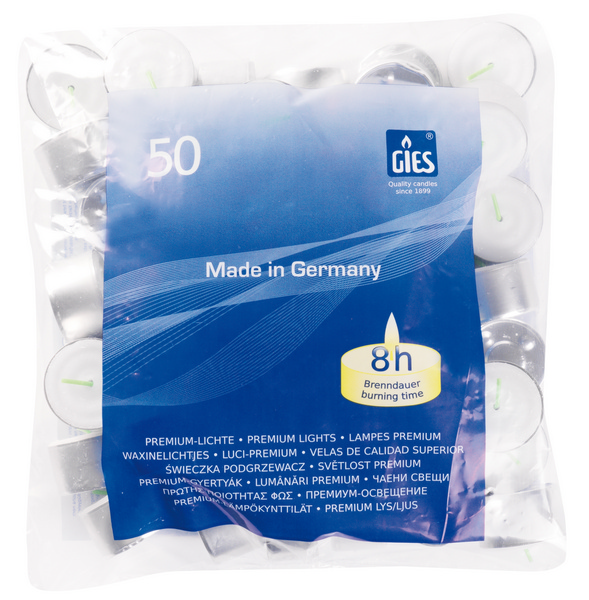 Premium Teelichter Profi-Line mit Alu-Hülse, 24 × 38 mm, Brenndauer ca. 8 Stunden - Webstar - Hygiene- und Verbrauchsartikel - Medizin- und Pflegeprodukte - Kiosk- und Shopartikel - Fun Food Service - Schweiz - Articles d’hygiène et consommables - Produits médicaux et de soins - Produits de kiosque et de magasin - Fun Food Service - Suisse