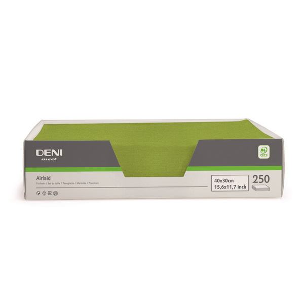 Deni meet Tischset Airlaid, 30 × 40 cm, kiwi - Webstar - Hygiene- und Verbrauchsartikel - Medizin- und Pflegeprodukte - Kiosk- und Shopartikel - Fun Food Service - Schweiz - Articles d’hygiène et consommables - Produits médicaux et de soins - Produits de kiosque et de magasin - Fun Food Service - Suisse
