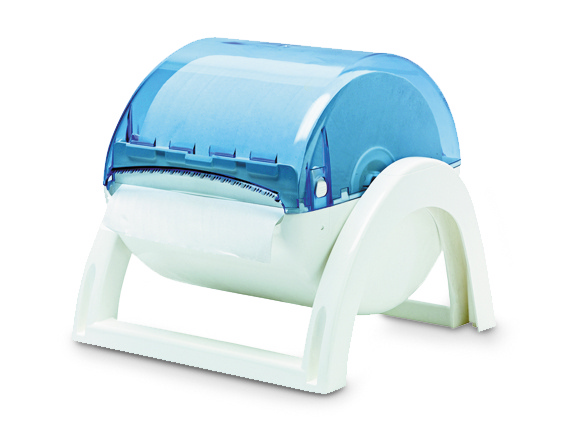 Bulkysoft Spender für Papierwischtücher Maxi Kunststoff, H: 41 B: 35 T: 34,5 cm, für Rollenbreite max. 260 mm, abschliessbar, weiss / blau - Webstar - Hygiene- und Verbrauchsartikel - Medizin- und Pflegeprodukte - Kiosk- und Shopartikel - Fun Food Service - Schweiz - Articles d’hygiène et consommables - Produits médicaux et de soins - Produits de kiosque et de magasin - Fun Food Service - Suisse