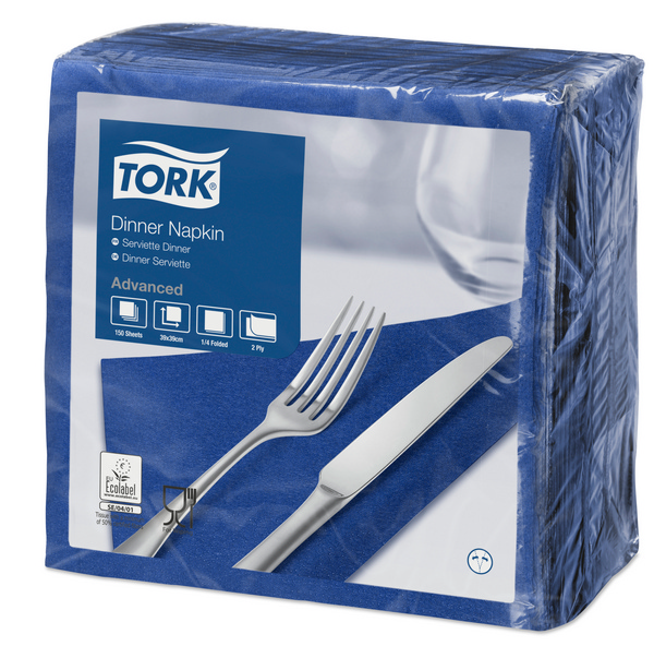 Servietten Tork Advanced 39 x 39 cm, 2-lagig, 1/4 Falzung, dunkelblau - Webstar - Hygiene- und Verbrauchsartikel - Medizin- und Pflegeprodukte - Kiosk- und Shopartikel - Fun Food Service - Schweiz - Articles d’hygiène et consommables - Produits médicaux et de soins - Produits de kiosque et de magasin - Fun Food Service - Suisse