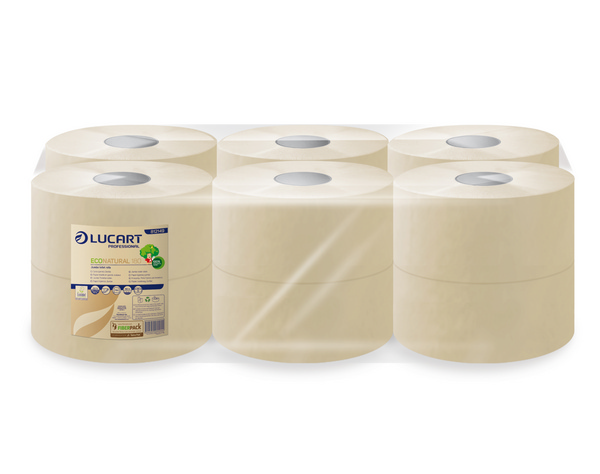 Lucart EcoNatural 180 Toilettenpapier Mini Jumbo Recycling, 2-lagig, havanna, 8,9 × 24 cm, Rolle à 750 Blatt, 180 lfm, Ausssen Ø 19 cm - Webstar - Hygiene- und Verbrauchsartikel - Medizin- und Pflegeprodukte - Kiosk- und Shopartikel - Fun Food Service - Schweiz - Articles d’hygiène et consommables - Produits médicaux et de soins - Produits de kiosque et de magasin - Fun Food Service - Suisse
