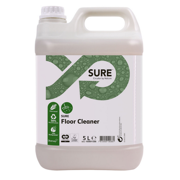 SURE Floor Cleaner Bodenreiniger gelb, flüssig, pH: 10, umweltschonend, biologisch abbaubar, 5 Liter, Konzentrat - Webstar - Hygiene- und Verbrauchsartikel - Medizin- und Pflegeprodukte - Kiosk- und Shopartikel - Fun Food Service - Schweiz - Articles d’hygiène et consommables - Produits médicaux et de soins - Produits de kiosque et de magasin - Fun Food Service - Suisse