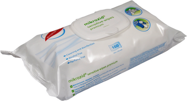 mikrozid sensitive wipes premium Flächendesinfektionstücher, alkoholfrei, gebrauchsfertig, Softpack à 100 Tücher - Webstar - Hygiene- und Verbrauchsartikel - Medizin- und Pflegeprodukte - Kiosk- und Shopartikel - Fun Food Service - Schweiz - Articles d’hygiène et consommables - Produits médicaux et de soins - Produits de kiosque et de magasin - Fun Food Service - Suisse