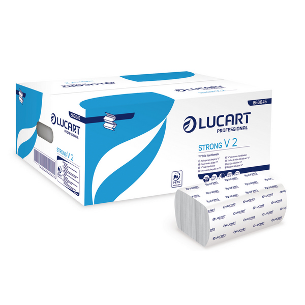 Lucart Handtuch V-Falzung, Zellstoff, 2-lagig, weiss, 21 × 21 cm, Tiefe gefaltet 10,5 cm, 190 Blatt - Webstar - Hygiene- und Verbrauchsartikel - Medizin- und Pflegeprodukte - Kiosk- und Shopartikel - Fun Food Service - Schweiz - Articles d’hygiène et consommables - Produits médicaux et de soins - Produits de kiosque et de magasin - Fun Food Service - Suisse
