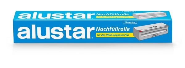 Alustar Aluminiumfolie Nachfüllrolle Jet-Cut, 45 cm × 70 m - Webstar - Hygiene- und Verbrauchsartikel - Medizin- und Pflegeprodukte - Kiosk- und Shopartikel - Fun Food Service - Schweiz - Articles d’hygiène et consommables - Produits médicaux et de soins - Produits de kiosque et de magasin - Fun Food Service - Suisse