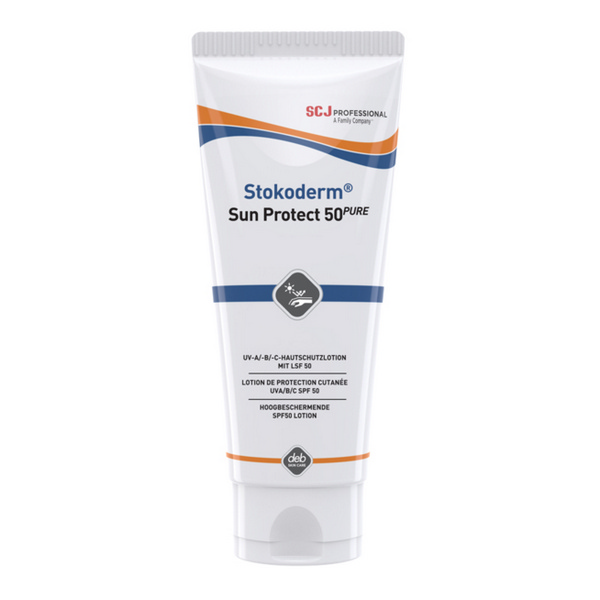Stokoderm Sun Protect 50 PURE Sonnencreme UV-Schutzlotion, Sonnenschutz für den professionellen Gebrauch mit UV-B- und UV-A-Schutz, Tube à 100 ml - Webstar - Hygiene- und Verbrauchsartikel - Medizin- und Pflegeprodukte - Kiosk- und Shopartikel - Fun Food Service - Schweiz - Articles d’hygiène et consommables - Produits médicaux et de soins - Produits de kiosque et de magasin - Fun Food Service - Suisse