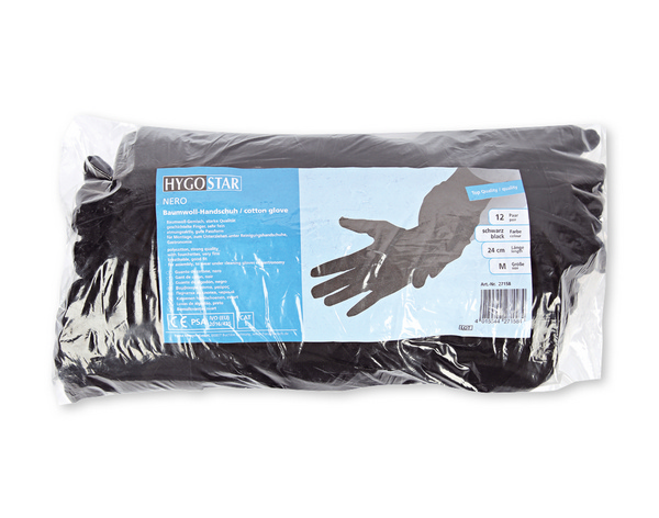 HYGOSTAR Baumwollhandschuhe Nero