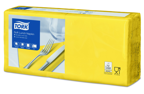 Servietten 3-lagig Tork Advanced gelb 33x33cm, 1/4 Falz - Webstar - Hygiene- und Verbrauchsartikel - Medizin- und Pflegeprodukte - Kiosk- und Shopartikel - Fun Food Service - Schweiz - Articles d’hygiène et consommables - Produits médicaux et de soins - Produits de kiosque et de magasin - Fun Food Service - Suisse