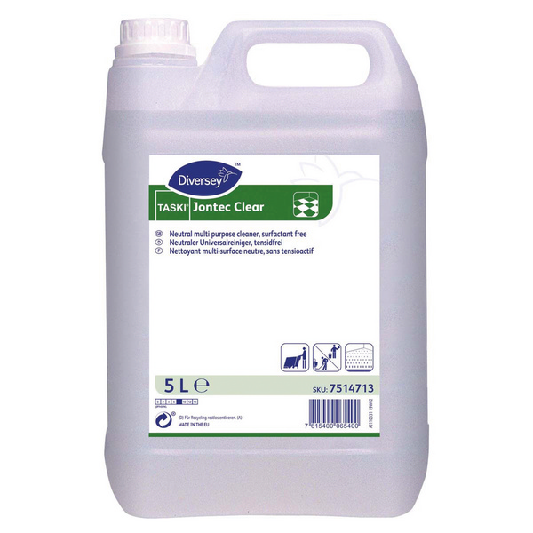 TASKI Jontec Clear Bodenreiniger farblos, flüssig, pH: 9, 5 Liter, Konzentrat - Webstar - Hygiene- und Verbrauchsartikel - Medizin- und Pflegeprodukte - Kiosk- und Shopartikel - Fun Food Service - Schweiz - Articles d’hygiène et consommables - Produits médicaux et de soins - Produits de kiosque et de magasin - Fun Food Service - Suisse