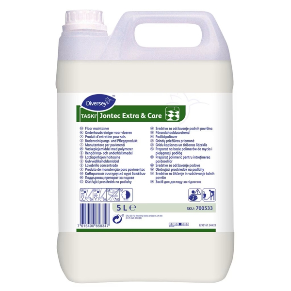 TASKI Jontec Extra F3e Bodenreiniger parfümiert, weiss, flüssig, pH: 6, biologisch abbaubar, 5 Liter, gebrauchsfertig und Konzentrat (je nach Anwendung) - Webstar - Hygiene- und Verbrauchsartikel - Medizin- und Pflegeprodukte - Kiosk- und Shopartikel - Fun Food Service - Schweiz - Articles d’hygiène et consommables - Produits médicaux et de soins - Produits de kiosque et de magasin - Fun Food Service - Suisse