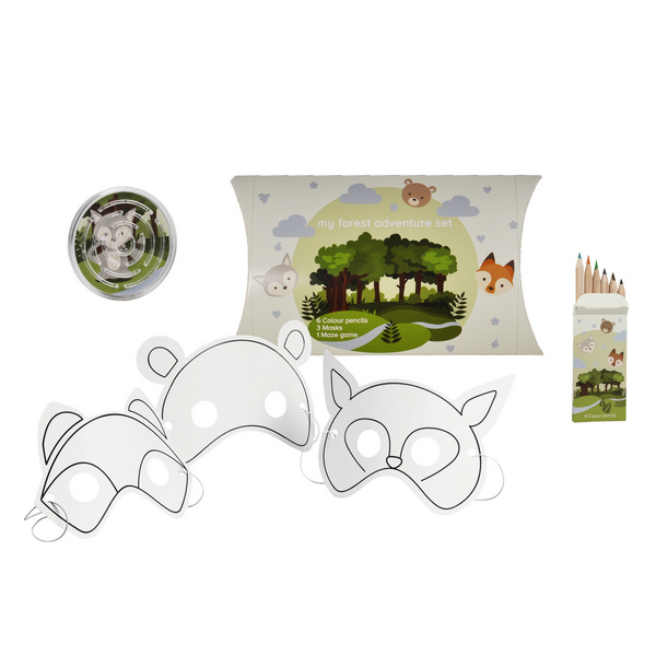 MY FOREST FRIENDS Abenteuer-Set in Kartonage 6 Buntstifte, Labyrinth Spiel, 2D Malmaskenset, Abenteuer-Set - Webstar - Hygiene- und Verbrauchsartikel - Medizin- und Pflegeprodukte - Kiosk- und Shopartikel - Fun Food Service - Schweiz - Articles d’hygiène et consommables - Produits médicaux et de soins - Produits de kiosque et de magasin - Fun Food Service - Suisse