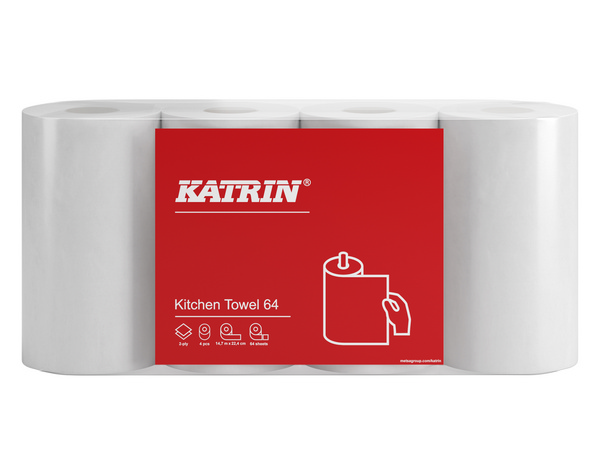 Katrin Küchenrollen Zellstoff, 2-lagig, Rolle à 64 Blatt 22,4 x 23 cm, weiss - Webstar - Hygiene- und Verbrauchsartikel - Medizin- und Pflegeprodukte - Articles d’hygiène et consommables - Produits médicaux et de soins