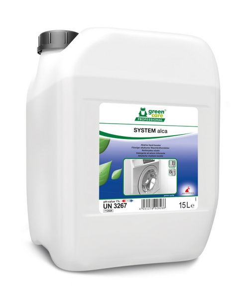 Tana GC System Alca Waschkraftverstärker farblos, flüssig, pH: 12,7, umweltschonend, biologisch abbaubar, 15 Liter, über Dosiergerät - Webstar - Hygiene- und Verbrauchsartikel - Medizin- und Pflegeprodukte - Kiosk- und Shopartikel - Fun Food Service - Schweiz - Articles d’hygiène et consommables - Produits médicaux et de soins - Produits de kiosque et de magasin - Fun Food Service - Suisse