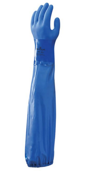 SHOWA 690 Chemikalienhandschuhe PVC, blau, 600 mm, Gr. XL - Webstar - Hygiene- und Verbrauchsartikel - Medizin- und Pflegeprodukte - Kiosk- und Shopartikel - Fun Food Service - Schweiz - Articles d’hygiène et consommables - Produits médicaux et de soins - Produits de kiosque et de magasin - Fun Food Service - Suisse