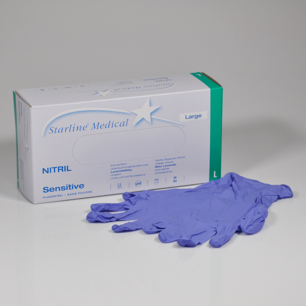 Starline Medical Sensitive Untersuchungshandschuhe Nitril, lavendelblau, puderfrei, unsteril, Gr. L - Webstar - Hygiene- und Verbrauchsartikel - Medizin- und Pflegeprodukte - Kiosk- und Shopartikel - Fun Food Service - Schweiz - Articles d’hygiène et consommables - Produits médicaux et de soins - Produits de kiosque et de magasin - Fun Food Service - Suisse