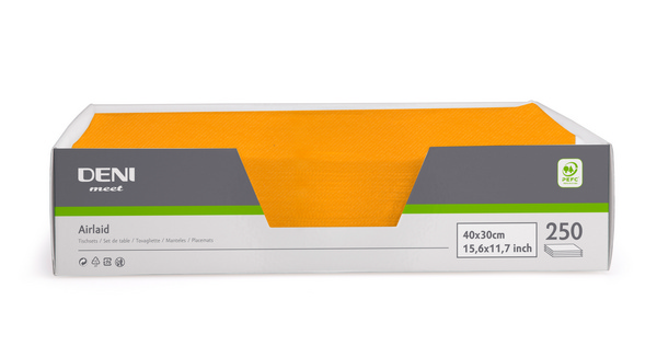 Deni meet Tischset Airlaid, 30 × 40 cm, orange - Webstar - Hygiene- und Verbrauchsartikel - Medizin- und Pflegeprodukte - Kiosk- und Shopartikel - Fun Food Service - Schweiz - Articles d’hygiène et consommables - Produits médicaux et de soins - Produits de kiosque et de magasin - Fun Food Service - Suisse