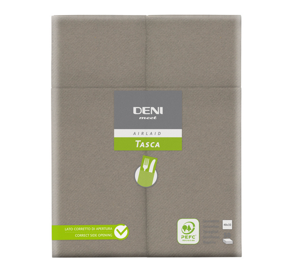 Deni meet Tasca Besteck-Servietten Airlaid, 40 × 32 cm, 1/8-Falzung, creta - Webstar - Hygiene- und Verbrauchsartikel - Medizin- und Pflegeprodukte - Kiosk- und Shopartikel - Fun Food Service - Schweiz - Articles d’hygiène et consommables - Produits médicaux et de soins - Produits de kiosque et de magasin - Fun Food Service - Suisse