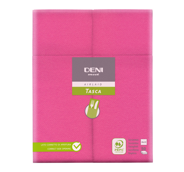Deni meet Tasca Besteck-Servietten Airlaid, 40 × 32 cm, 1/8-Falzung, fuchsia - Webstar - Hygiene- und Verbrauchsartikel - Medizin- und Pflegeprodukte - Kiosk- und Shopartikel - Fun Food Service - Schweiz - Articles d’hygiène et consommables - Produits médicaux et de soins - Produits de kiosque et de magasin - Fun Food Service - Suisse