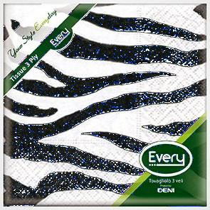 Servietten Zellstoff "Zebra" Deni Every
