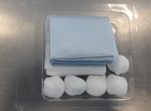 Katheter Set mit 5 Mull- Kompressen 7,5x7,5cm