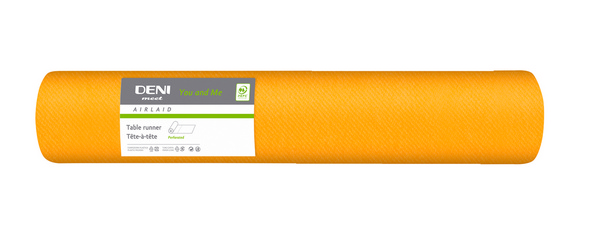 Tischläufer Airlaid Deni meet you & me, orange 40 cm x 24 lfm., je 120cm perforiert - Webstar - Hygiene- und Verbrauchsartikel - Medizin- und Pflegeprodukte - Kiosk- und Shopartikel - Fun Food Service - Schweiz - Articles d’hygiène et consommables - Produits médicaux et de soins - Produits de kiosque et de magasin - Fun Food Service - Suisse