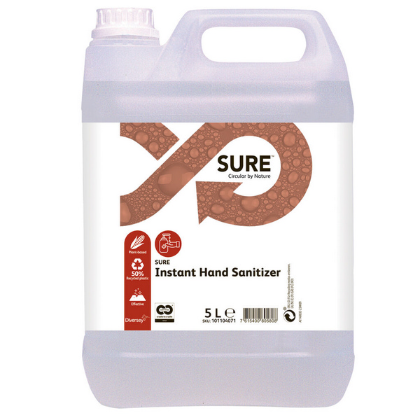 SURE Instant Hand Sanitizer Handdesinfektionsmittel Minzduft, gelblich, flüssig, pH: 3, umweltschonend, biologisch abbaubar, alkoholfrei, 2 × 5 Liter, gebrauchsfertig - Webstar - Hygiene- und Verbrauchsartikel - Medizin- und Pflegeprodukte - Kiosk- und Shopartikel - Fun Food Service - Schweiz - Articles d’hygiène et consommables - Produits médicaux et de soins - Produits de kiosque et de magasin - Fun Food Service - Suisse