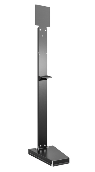 Desinfektionssäule mit Auffangschale schwarz, Metall, 144 × 39 × 27,5 cm - Webstar - Hygiene- und Verbrauchsartikel - Medizin- und Pflegeprodukte - Kiosk- und Shopartikel - Fun Food Service - Schweiz - Articles d’hygiène et consommables - Produits médicaux et de soins - Produits de kiosque et de magasin - Fun Food Service - Suisse