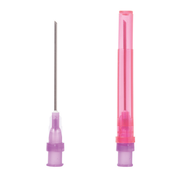 SOL-M stumpfe Aufziehkanüle mit 5-Mikron-Filter 18G*1 1/2, Äusserer Durchmesser 1.2 mm, Länge 40 mm, rosa, steril, 100 Stück im Dispenser